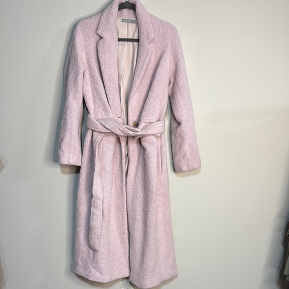 Vince Size Large Wool Blend Pink Belted Coat Size Large - Picture 1 of 16